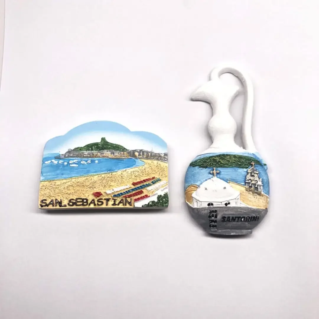 Fridge Magnets Souvenir Santorini Greece Refrigerator Paste Kusadasi Turkey Monaco 3d Resin Message Stickers Cute Magnets Gift