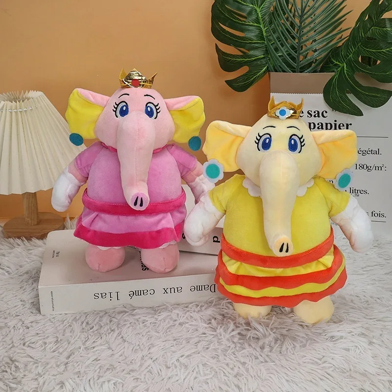 New Super Mario Wonder Elephant Plush Set - Peach Daisy Toadette in Elephant Form, Cute Nintendo Stuffed Doll Collection Gift Fo