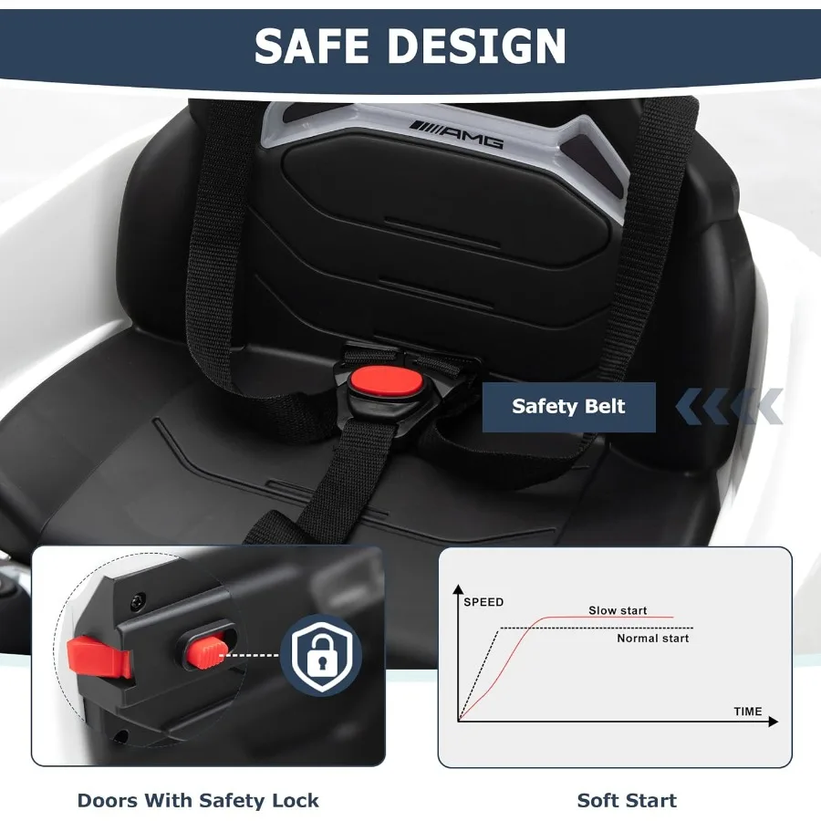 Licensed Kids Electric Car, Children Ride On Toy, Battey-Powered Vehicle with Parental Remote Control/Soft Start/3 Speeds/Horn &