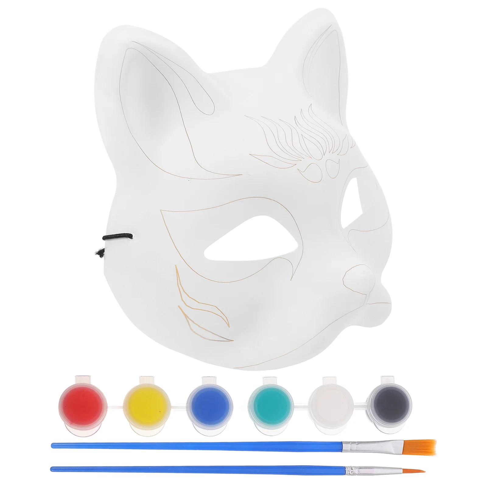 

DIY Mask Set Painting Shell Halloween Novelty Animal Cat Unpainted Masks Blank to Decorate Fox Woman