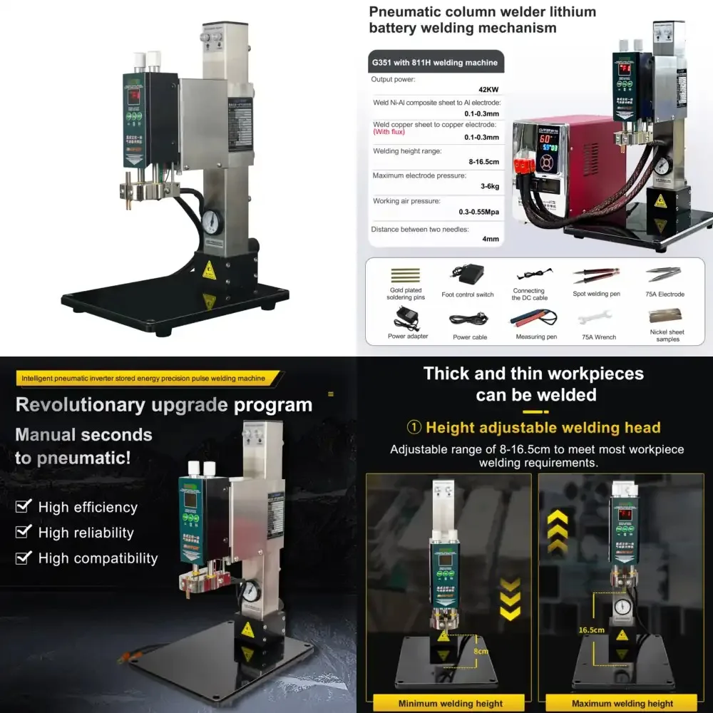G351 Glitter+42kw 811H Pneumatic Column Welder Lithium Battery Welding Mechanism Double Spot Welding
