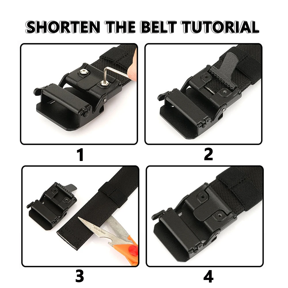 TUSHI Gürtel, harter taktischer Gürtel für Herren, Waffengürtel, EDC, Zinklegierungsschnalle, IPSC 1100D Nylon, Outdoor-Sportgürtel, männlicher Militärgürtel – Detail 13