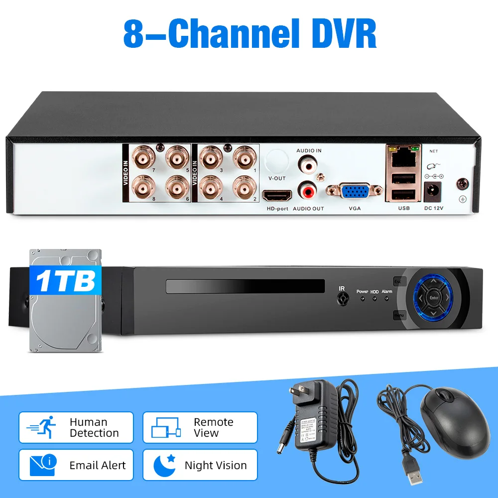 8-Channel DVR Hybird Capability With 1TB