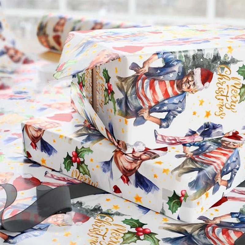 Trump Christmas Wrapping Paper, Trump President Wrapping Paper, Trump Wrapping Paper Nativity Wrapping Paper Gift Wrapping Paper