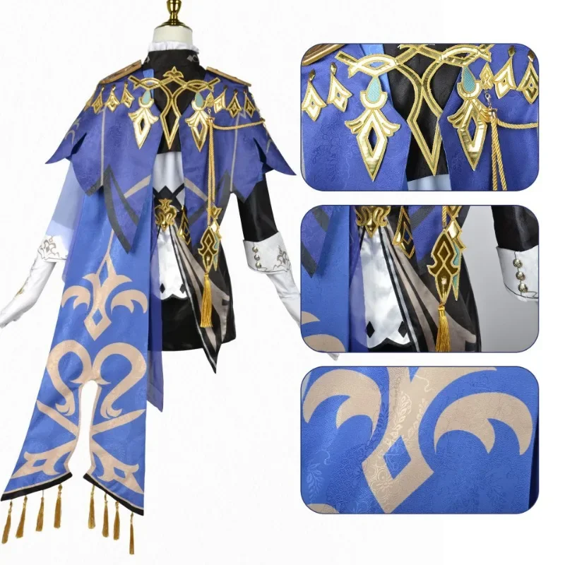 Jogo genshin impacto clorinde cosplay traje fontaine conjunto completo roupas para halloween anime rpg festa e eventos temáticos