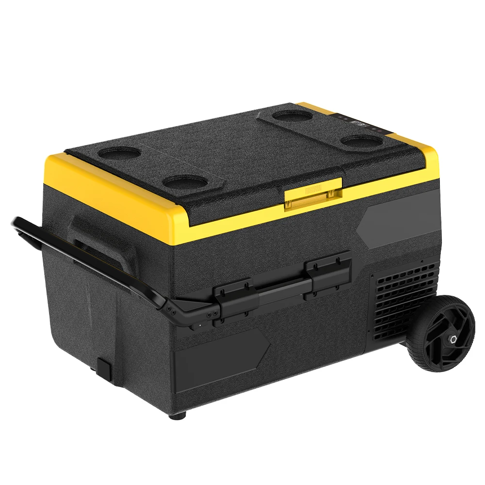 ICECO MCD50K 50L DC 12V 24V App-Controlled LCD Touch Screen Camping Fridge Freezer Portable RV Car Cooler Box Wheels Outdoor