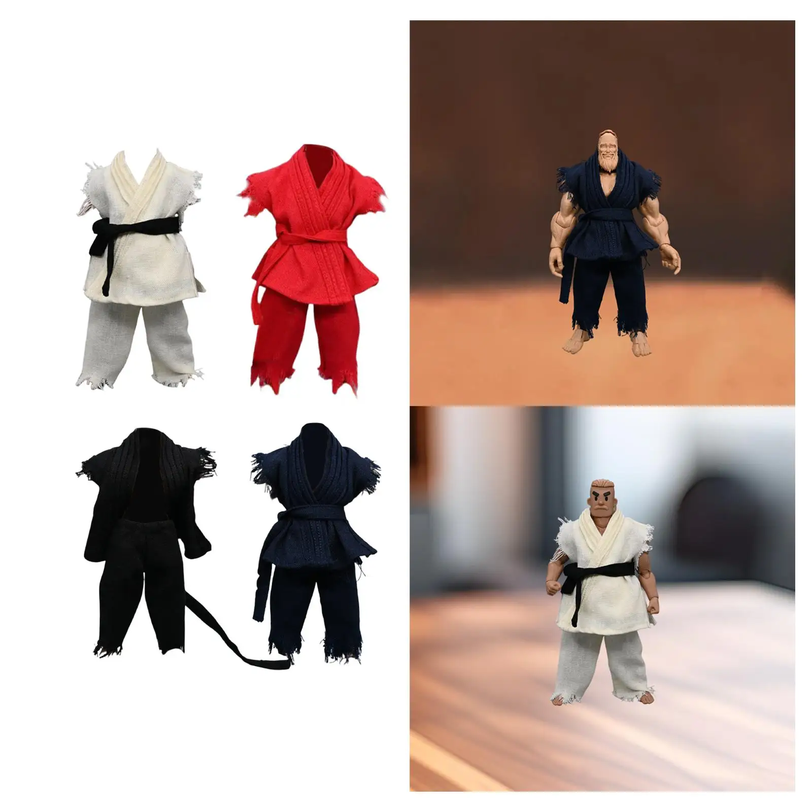 1:12 Action Figure Clothes Miniature Clothing Doll Clothes Top Pants Belt for 6" Male
