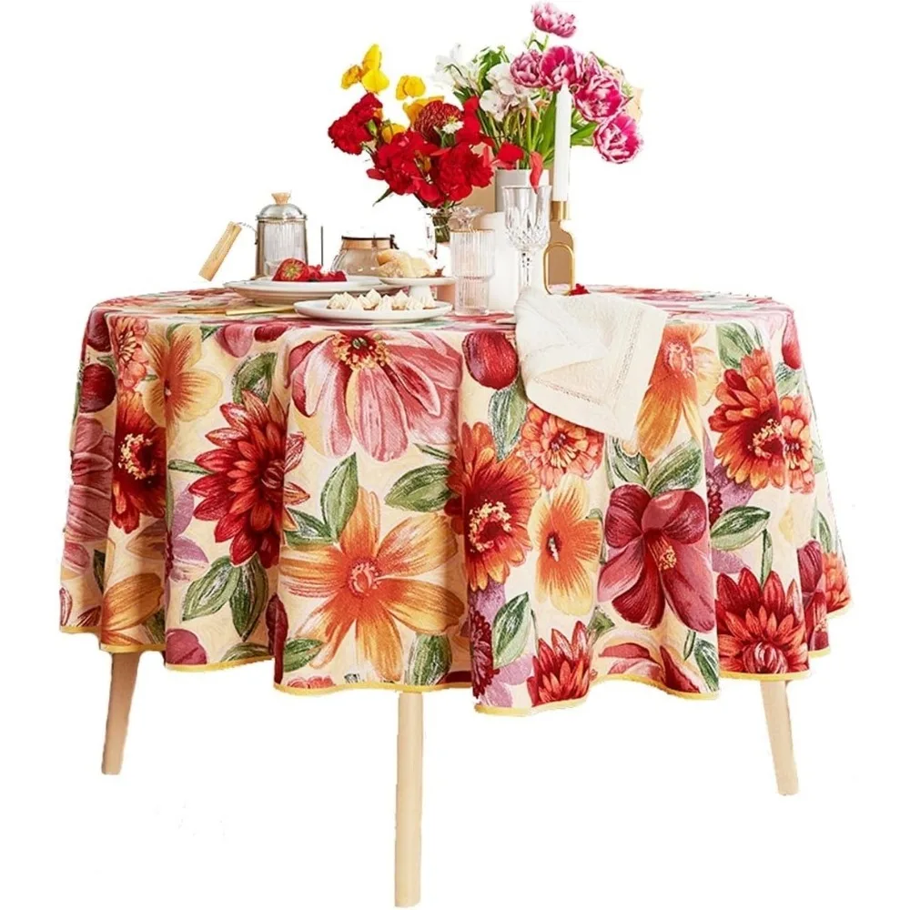 

Скатерть Обеденные скатерти Цветочная скатерть Моющаяся декоративная крышка стола Круглая скатерть для кухни Столовая Пикни