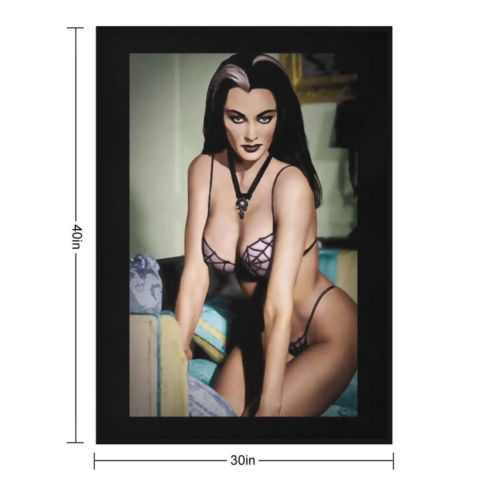 Lily Munster Colorized by Franchi Torres Throw Blanket Cute bed plaid Sofa Quilt Flannels Blankets