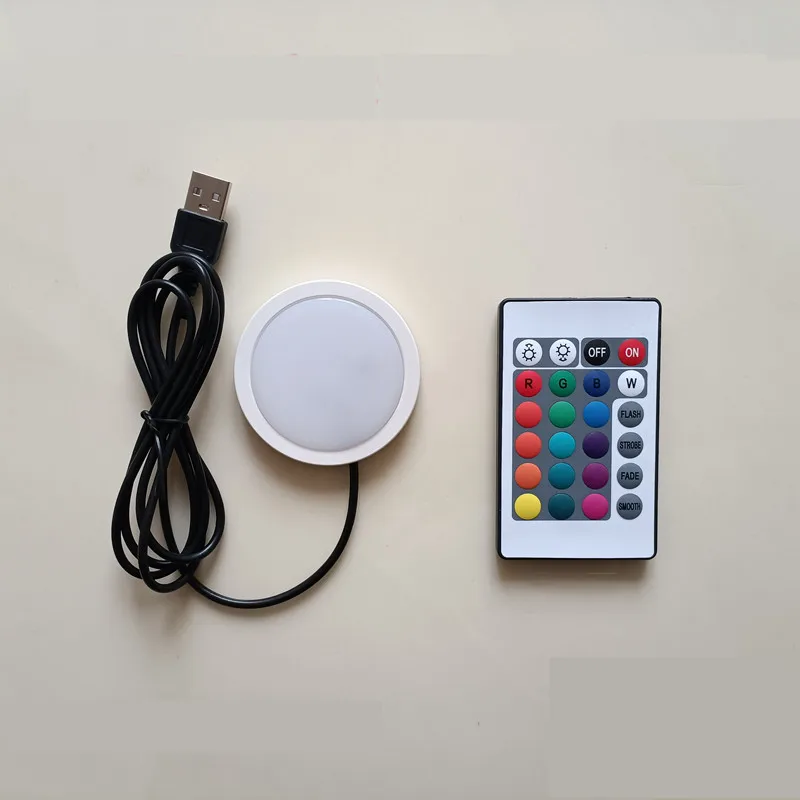 USB 5V 3W RGB Spotlight Surface Installation 5v Controller LED Simple Ceiling Light Wine Cabinet Light Ultra Thin 8mm Downlight