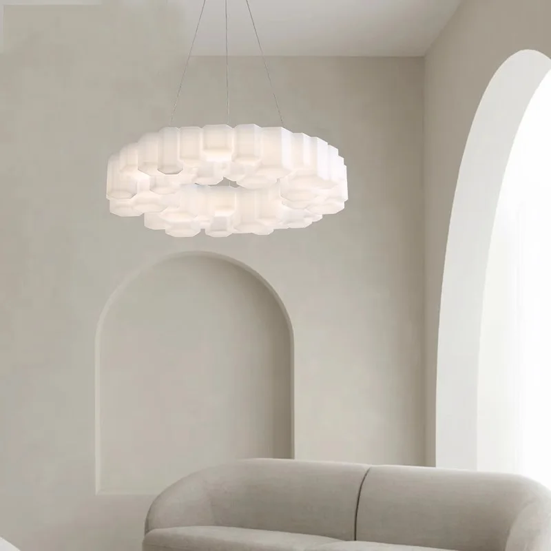 BOSSEN-Plafonnier LED en Soie Fait à la Main, Luminaire Décoratif de Plafond, Design Moderne, Idéal pour un Salon ou une Chambre à Coucher