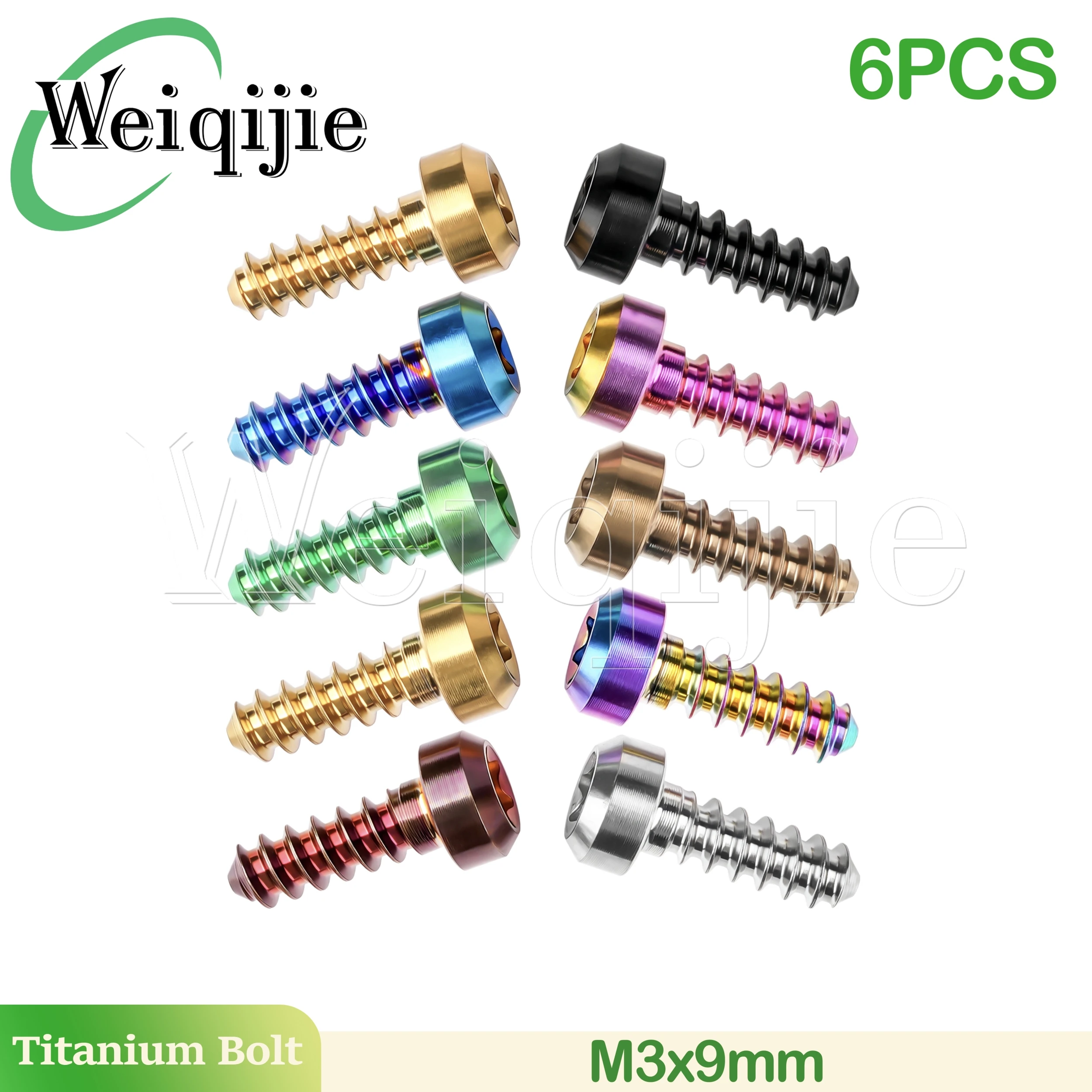 

Саморезы Weiqijie M3 из титанового сплава с фаской и внутренним Torx, 6 шт., практичный выбор для модификации велосипедов