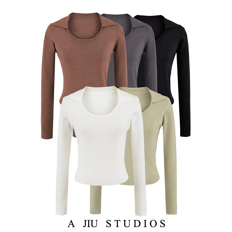 

Сексуальный вязаный свитер U-Ne Long Sve, женский облегающий свитер ort Sle Base irt, осенняя повседневная одежда, пуловер в тон, свитер