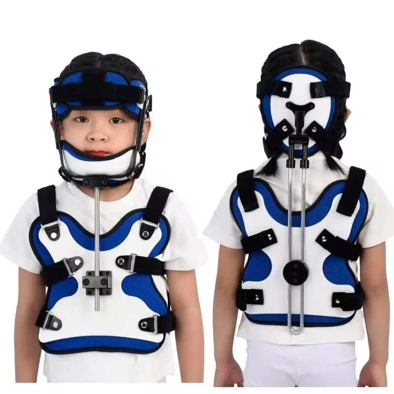 Children Adjustable Breathable Cervical Collar Spine Thoracic Orthosis Kid Head Chest Neck Fixed Brace Posture Corrector Support