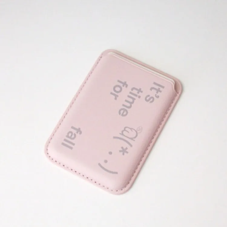 Korean Wave Point English for Magsafe Card Holder for iPhone XIAOMI Samsung Phone Case Leather ID Subway Card Holder Slot Y2k