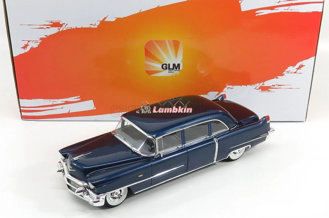 GLM 1:18 For Cadillac Fleetwood 75 Blue Wood Limousine Model Classic Collectible Gift