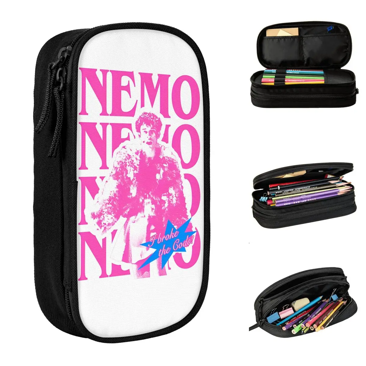 Новый пенал Nemo The Code Winner Eurovisions 2024 Швейцария, Пеналы, держатель для ручек, большая сумка для хранения для студентов