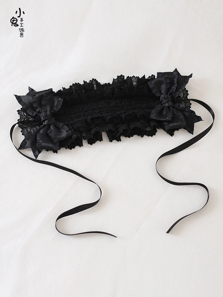 Original Lolita elegant generierte Farbe Stirnband Goth Bogen Haarschmuck Spitze Kopf bedeckungen