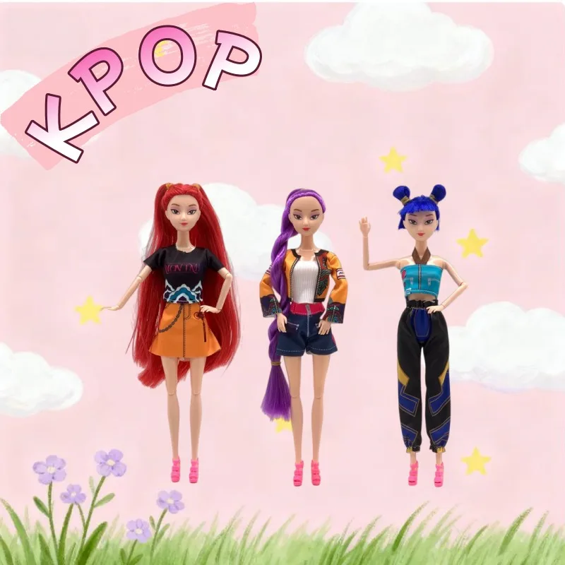 HOT Doll Toys Kpop Demon Hunters Action Figure Toy Rumi Mira Zoey Bella principessa Baby Girl Dolls Giocattolo di plastica fai da te per ragazze