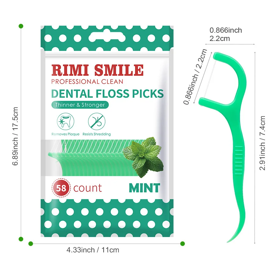 2Pack 116pcs Mint Adult Dental Floss Sticks-Portable Toothpick Thread Dental Floss Box-Ultra-Fine Flosser Home Set