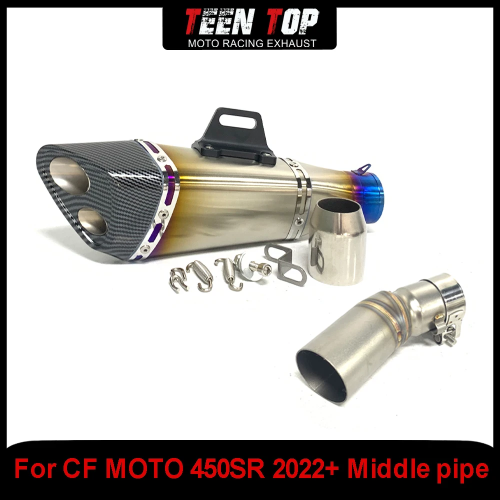 

Slip-on Exhaust For CF MOTO 450SR Middle Link Pipe Exhaust Muffler Motorcycle Exhaust Systems 450SR 2022+ Stainless Steel Tube
