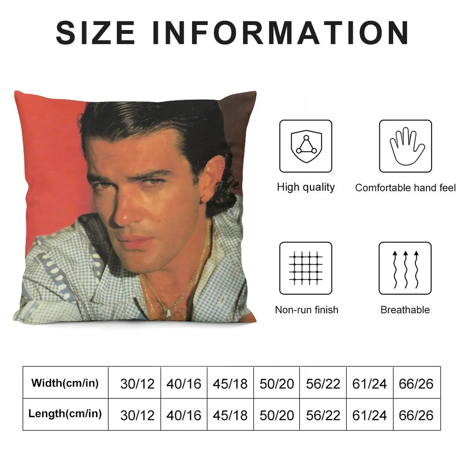 Antonio Banderas young Throw Pillow Sofa Cushion Christmas Pillow autumn pillowcase Embroidered Cushion Cover pillow