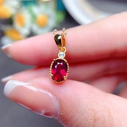 925 sterling silver necklace ladies high quality Burma ruby silver wedding gift wholesale high jewelry holiday gift