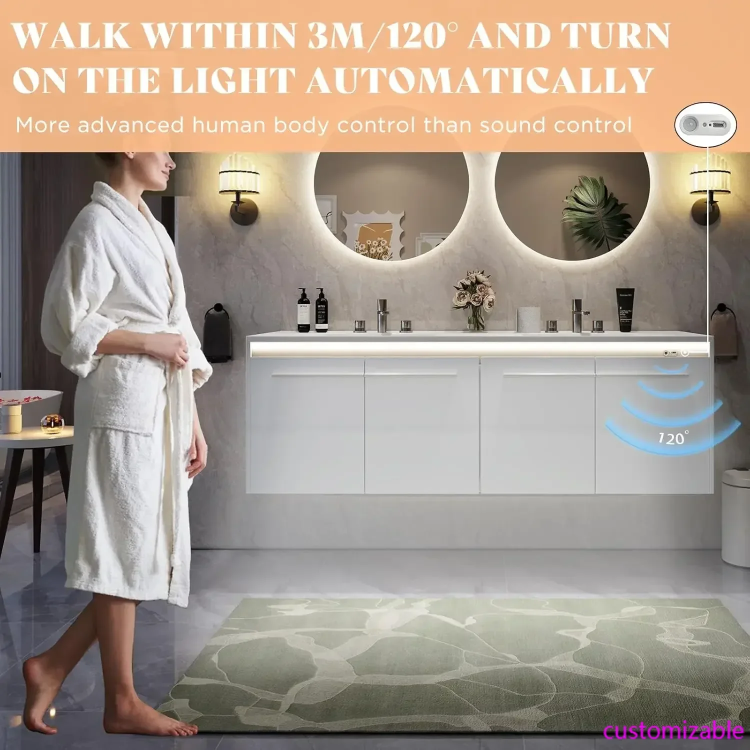 

New 60"LED Floating Bathroom Double Vanity with Sink Combo, Modern High Gloss Wall Mounted Bathroom Storage Cabinet,3 Hole Sink