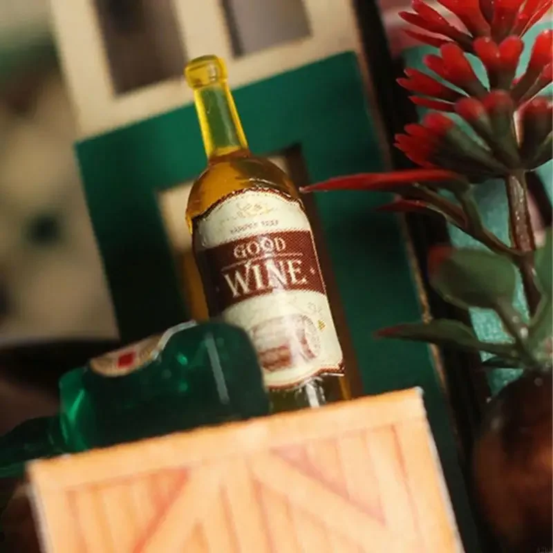 Conjunto artesanato diy, cena taverna miniatura, modelo conjunto construção casa para adultos e 15ub