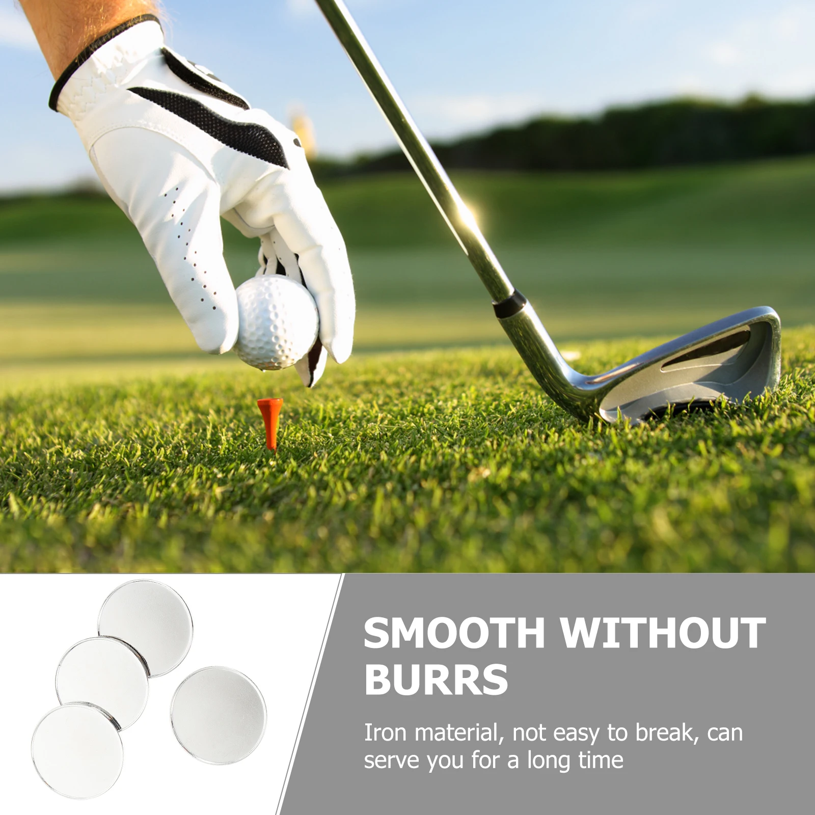 

Golf Ball Position Markers Iron Material Smooth Edge Silver Color Golf Tools Professional Amateur Golfs Line Marker Positioning