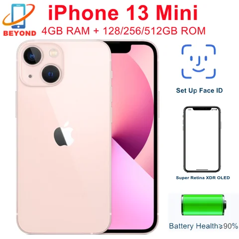 Apple iPhone 13 Mini 13Mini Original 5,4 "OLED 128/256/512GB ROM A15 Bionic IOS identificación facial NFC desbloqueado 5G 99% nuevo teléfono móvil