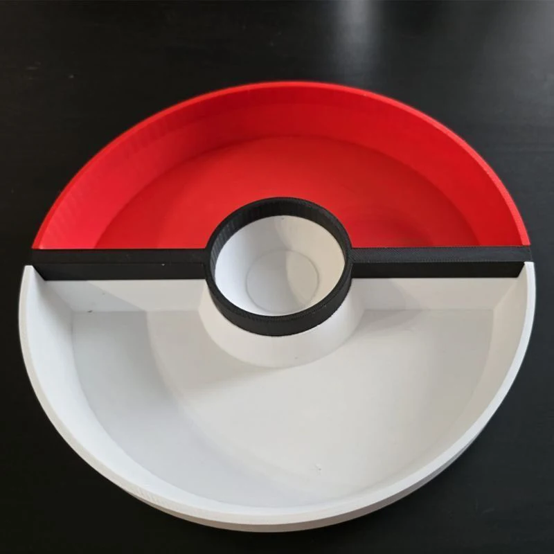 Kawaii Pokemon Pokeball Aufbewahrungstablett, geteilte Snackplatte, Desktop-Organizer für Fernbedienungen, Kleinigkeiten, Heimdekoration, Geschenke für Fans