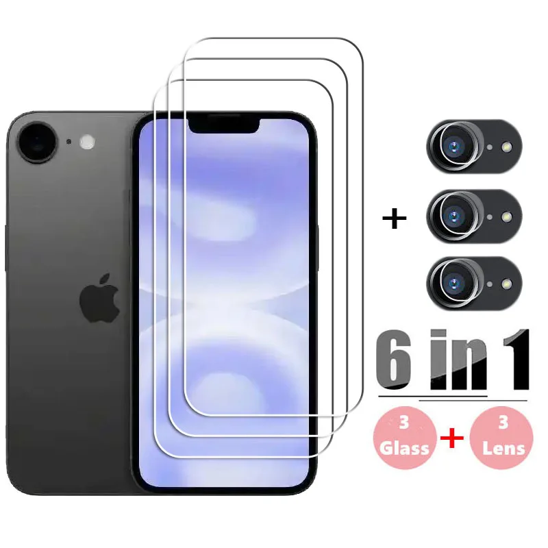 

Full Gule Glass For iphone 16e Tempered Glass iphone 16e SE4 Screen Protector HD Protective Phone Camera Lens Film iphone 16e