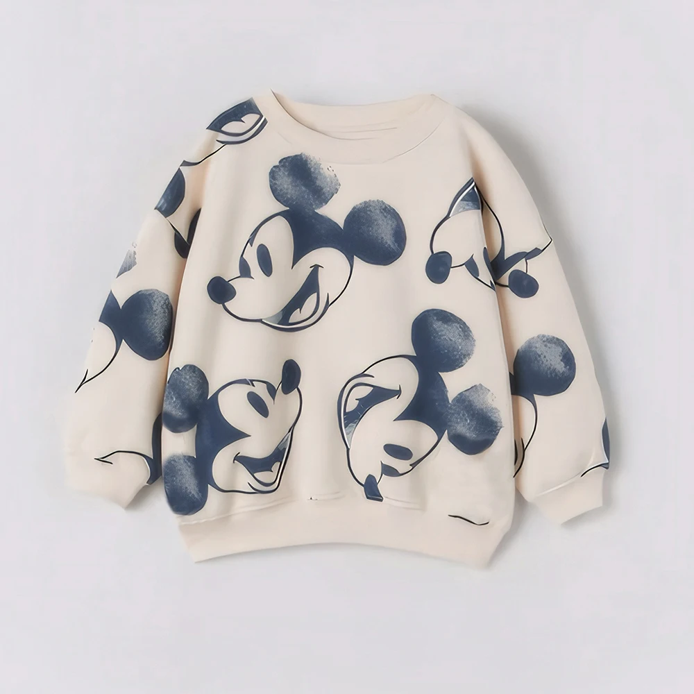 MIckey Mouse-Conjunto de sudadera para bebés, ropa deportiva para niños y niñas, Tops y pantalones, conjuntos de trajes para niños, invierno y otoño