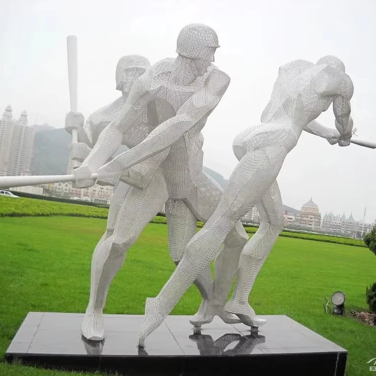 Artigianato in metallo con decorazione quadrata per scultura sportiva in acciaio inossidabile caldo