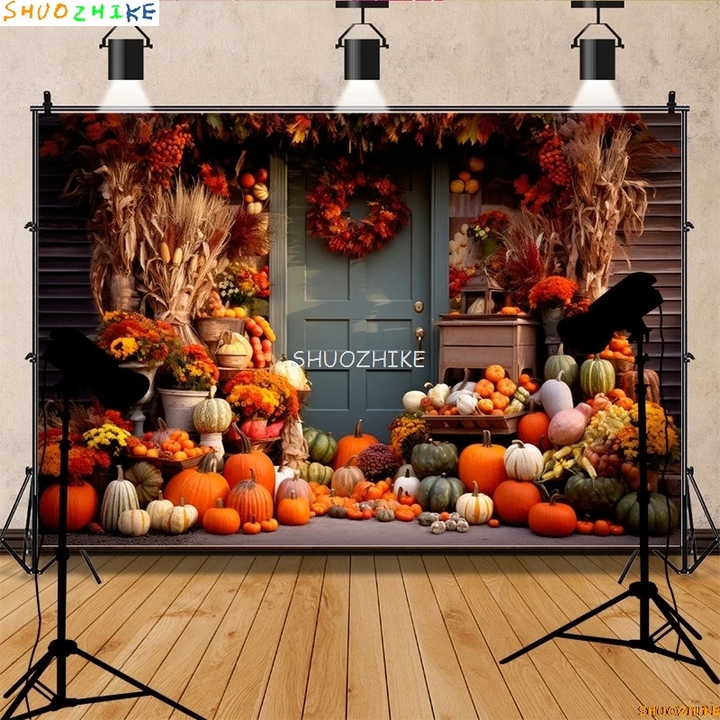 

Halloween Backdrop Full Moon Scary Night Castle Trees Pumpkin Lantern Photography Background Kids Adult Family Party Decor WH-84