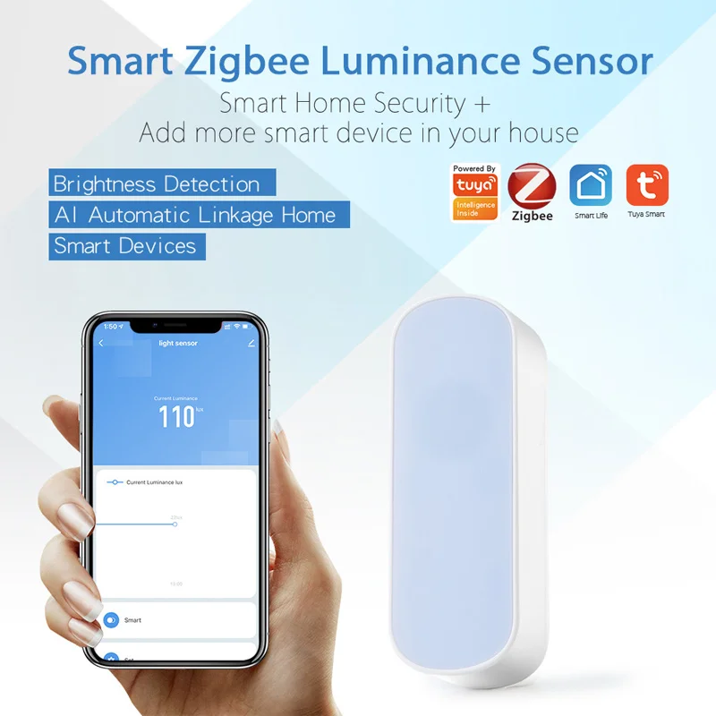 Graffiti Light Detector Brightness Intelligent Detection Smart Zigbee Luminance Sensor Day and Night Illumination Sensor