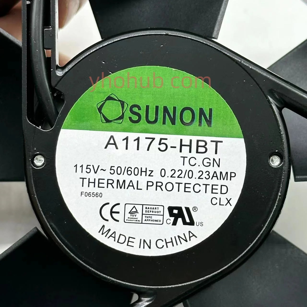 مروحة تبريد SUNON-Server ، TC.GN ، التيار المتناوب ، A1175 HBT ، 115 فولت ، 0.22A ، 172x151x51mm