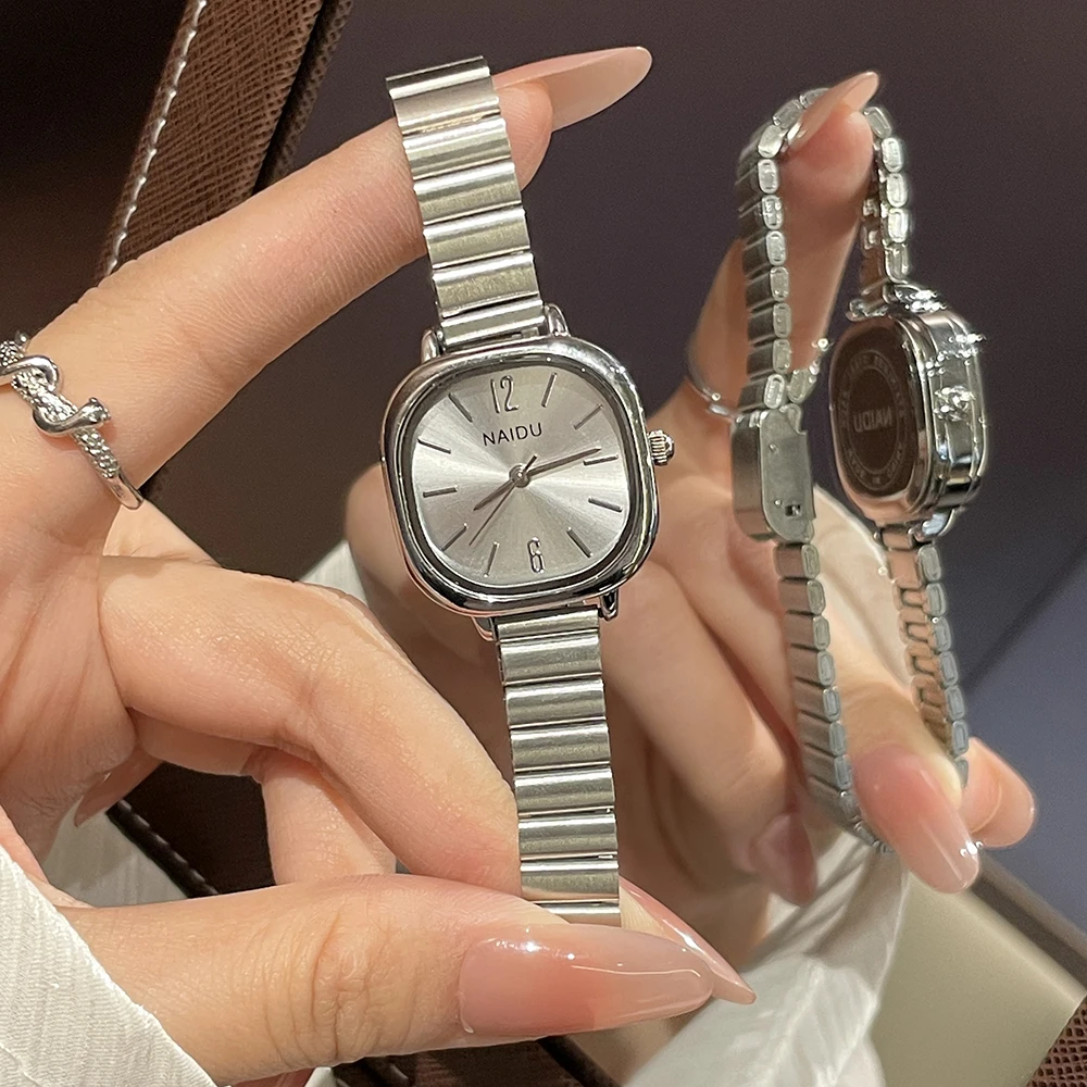 Brand Small Square Dial Ladies Watches Gold Adjustable Stainless Steel Strap Quartz Wristwatches For Women Dropshipping Clock