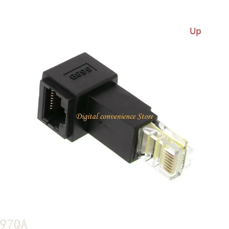 97QA RJ45 for Cat 5e Male to Female Multi-angle Lan Ethernet Extension Adapte