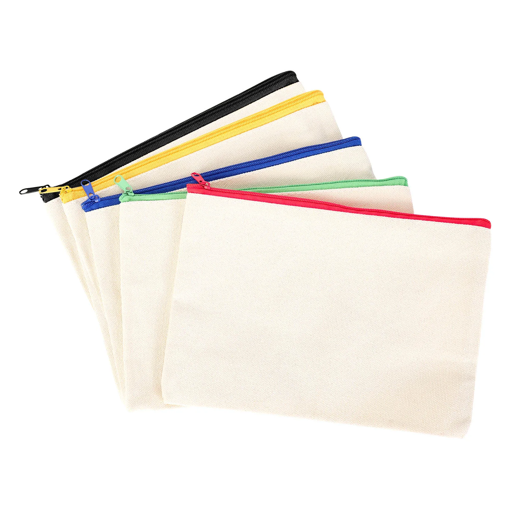 Multifuncional Canvas Cosmetic Bag, Cosmetic Bag, Travel Bag, Pen Coin Bag, Blank DIY Bag, 20 Pcs