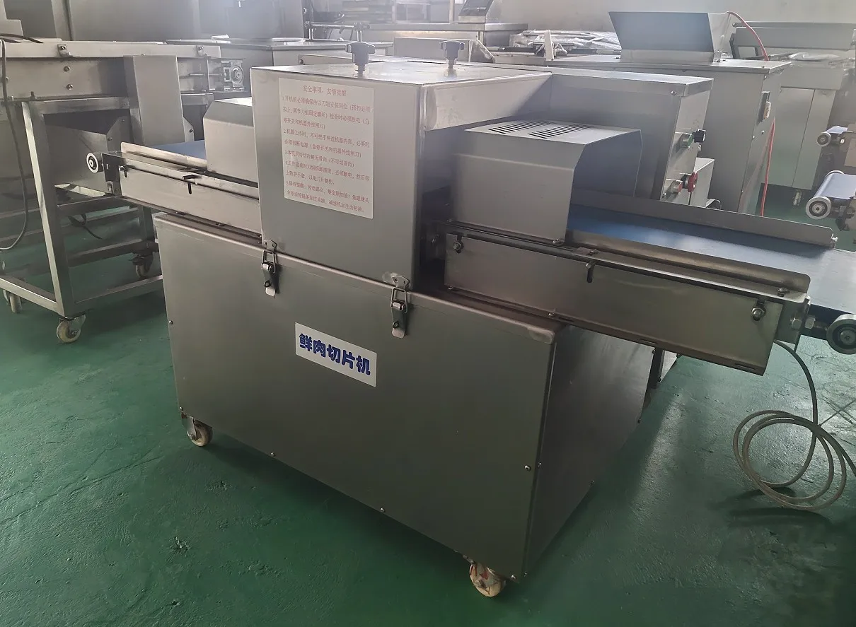 เครื่องสไลซ์เนื้อสดอัตโนมัติ เนื้อหมู อกไก่ เครื่องตัดเนื้อกระตุก