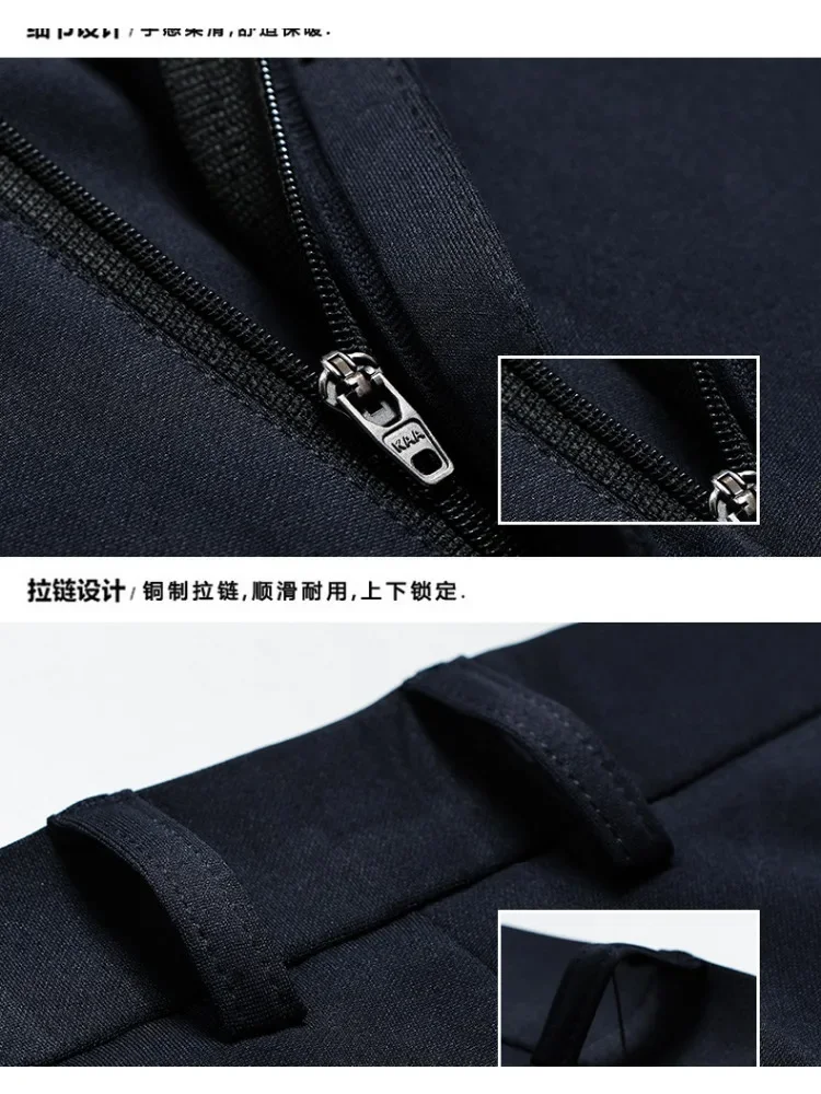 Summer Autumn Men Pants Business Casual Pants Stretch Trouser Solid Office Straight Pants Men Clothing Korean New