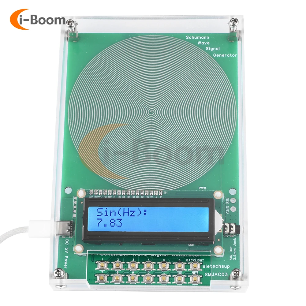 

DC 4-15V 7.83Hz Schumann Wave Generator High Precision 0.01Hz~100000Hz Pure Sine FM Signal Generator Type-C Interface