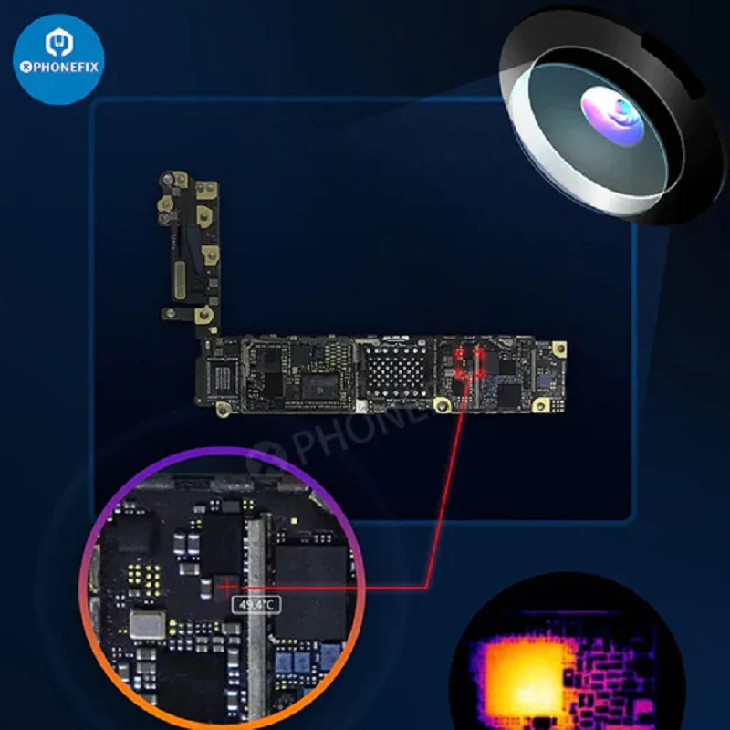 Imagem -05 - Shortcam ii Thermal Imaging Câmera Telefone Motherboard Pcb Fault Diagnosis Repair Shortcircuit Rápida Verificação Câmera Infravermelha