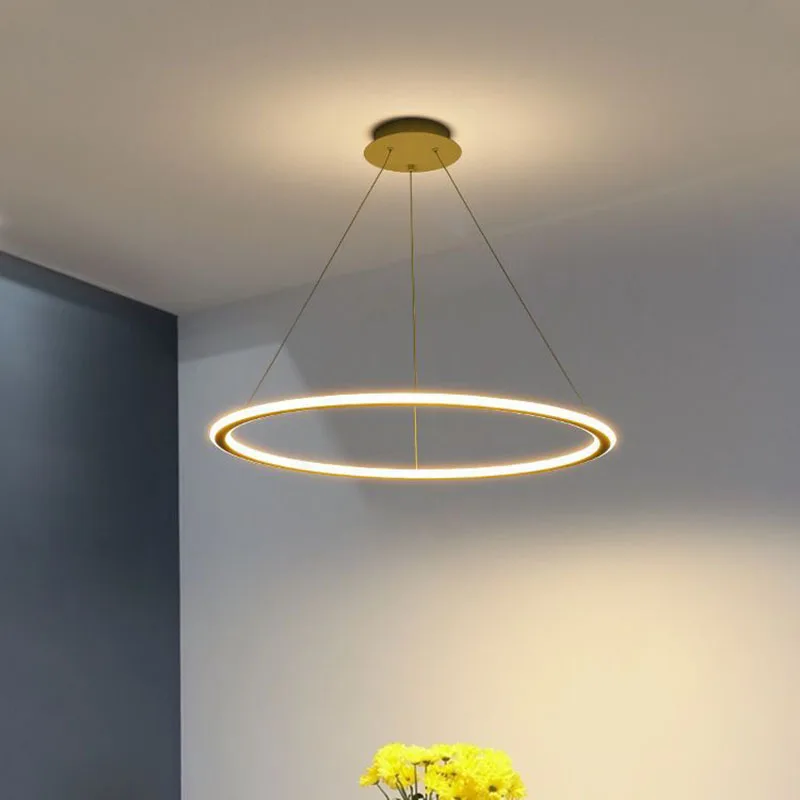 Modern LED Pendant Light For Living Room Dining Room Bedroom kitchen Hanging Ring Lamps Indoor Home Decoration Lighting Fixture