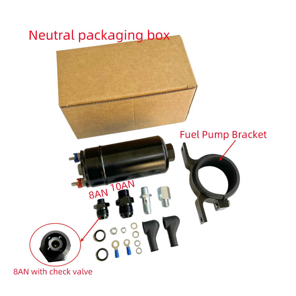 380LPH Inline Externe Kraftstoffpumpe 10AN Einlass + 8AN mit Rückschlagventil Auslass 044 Rückschlagventil 0580254044 Rennwagen-Modifikation – Detail 9