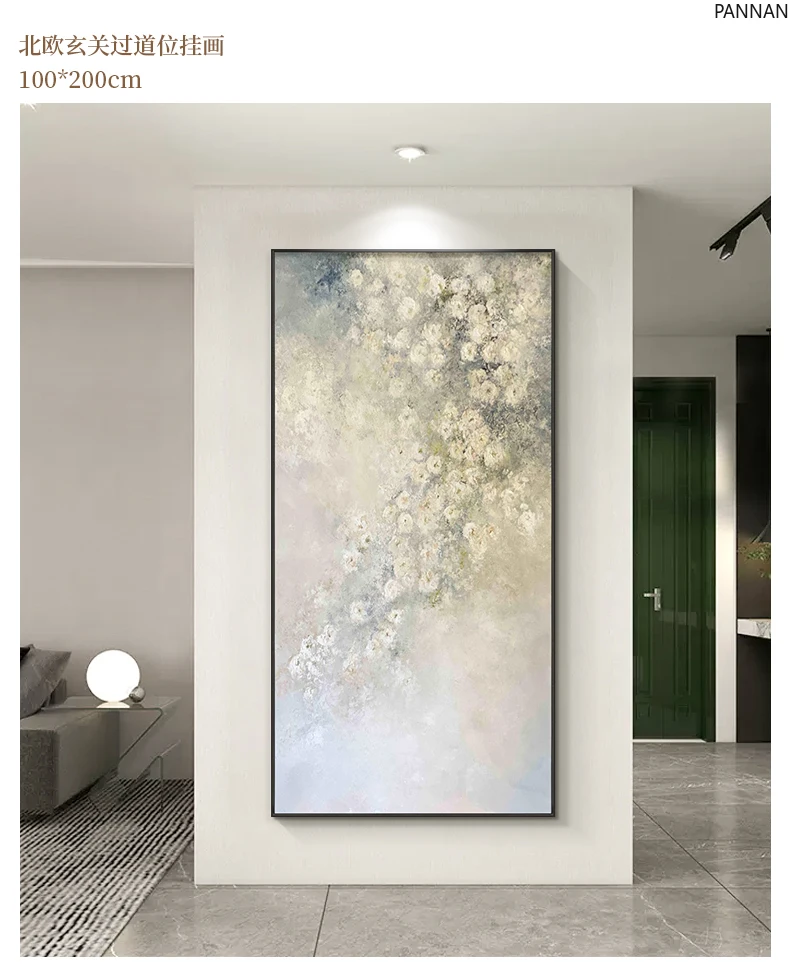 Entry entrance decorative painting light luxury high sense aisle mural three-dimensional flower hanging painting