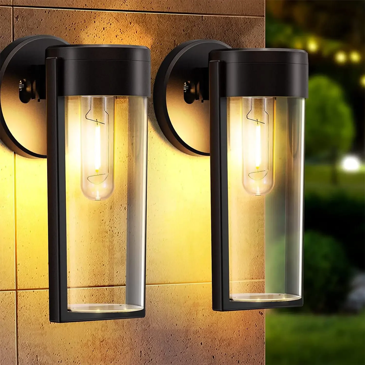 Ścienne lampy solarne LED Ogrodzenie zewnętrzne Słoneczne lampy ogrodowe Lampy pokładowe Decor Wodoodporne słoneczne podwórko Ogród Patio Podwórko Ganek Deco