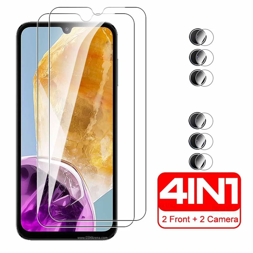 For Samsung Galaxy M15 Glass 4in1 Camera Protective Tempered Glass For Samsung M15 M 15 15M 5G Screen Protector Films SM-M156B